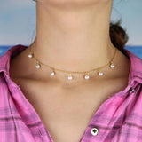 7pcs Pearl Beads Pendant Necklaces Round Freshwater Pearls Jewelry