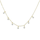 7pcs Pearl Beads Pendant Necklaces Round Freshwater Pearls Jewelry
