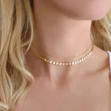 Double Layer Choker Necklaces Stainless Steel