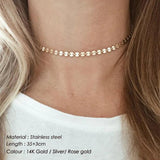 Double Layer Choker Necklaces Stainless Steel