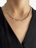 Peri'sbox Silver Heart Charm Beads Choker Necklace Women Jewelry