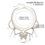 Butterfly Pendant Necklace with Tassel Chain