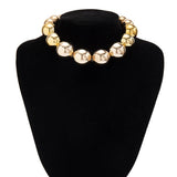 Exaggerated Round Beads Choker Necklace Punk Jewelry