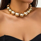 Exaggerated Round Beads Choker Necklace Punk Jewelry