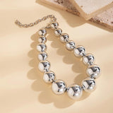 Exaggerated Round Beads Choker Necklace Punk Jewelry