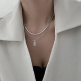 A-Z Tiny Women Initial Necklace,Small Bling Letter Girl Chain Choker