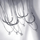A-Z Tiny Women Initial Necklace,Small Bling Letter Girl Chain Choker