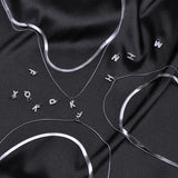 A-Z Tiny Women Initial Necklace,Small Bling Letter Girl Chain Choker