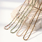 Vintage Stone Bead Men Necklace Natural Crystal Choker