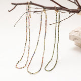 Vintage Stone Bead Men Necklace Natural Crystal Choker