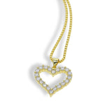 Bling CZ Love Heart Pendant Necklace Women Wedding Jewelry