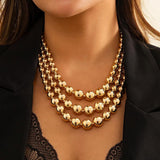 Hip Hop Punk Beads Tennis Ball Chain Necklace Jewelry