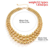Hip Hop Punk Beads Tennis Ball Chain Necklace Jewelry