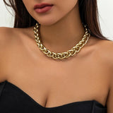 Gothic Metal Chain Necklace Punk Cuban Choker Women Jewelry