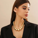 Big CCB Ball Choker Necklace Punk Hip Hop Silver Short Necklace
