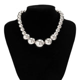 Big CCB Ball Choker Necklace Punk Hip Hop Silver Short Necklace