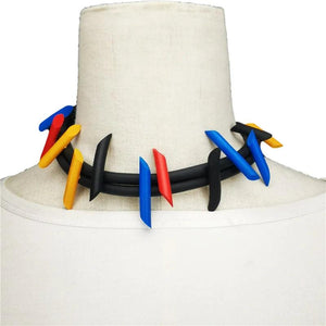Multicolor Choker Necklaces Rubber Jewelry Women Pendant Necklace