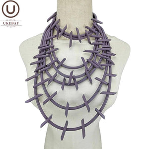 Multicolor Choker Necklaces Rubber Jewelry Women Pendant Necklace
