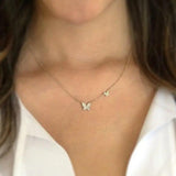 Minimal Delicate Tiny Cz Butterfly Charm Necklaces for Women - Christmas Jewelry