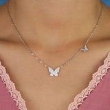 Minimal Delicate Tiny Cz Butterfly Charm Necklaces for Women - Christmas Jewelry
