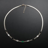 Malachite Green Shell Zircon Choker Necklace