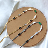 Malachite Green Shell Zircon Choker Necklace
