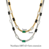Malachite Green Shell Zircon Choker Necklace