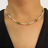 Vintage Green Tourmaline Beaded Choker Necklace