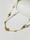 Vintage Green Tourmaline Beaded Choker Necklace
