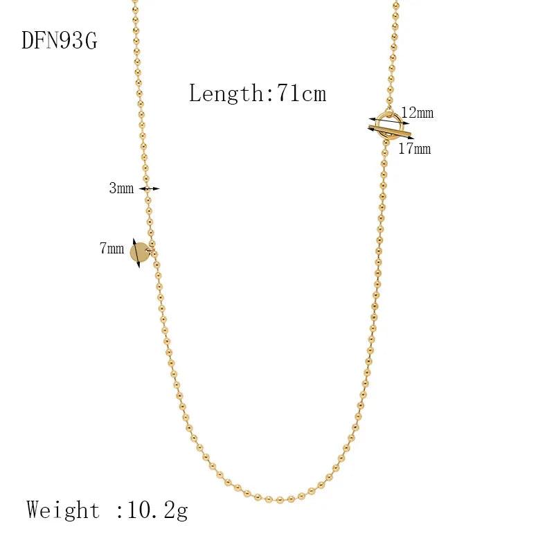 18K Plated Stainless Steel OT Buckle Long Chain Necklace for Women