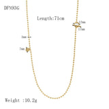 18K Plated Stainless Steel OT Buckle Long Chain Necklace for Women