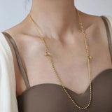 18K Plated Stainless Steel OT Buckle Long Chain Necklace for Women