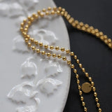 18K Plated Stainless Steel OT Buckle Long Chain Necklace for Women
