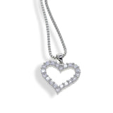 Iced Out Love Heart Shape Pendant Necklaces For Women