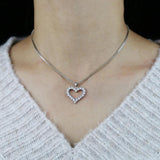 Iced Out Love Heart Shape Pendant Necklaces For Women