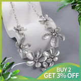 Vintage Flower Necklace Retro Statement Alloy Collar Chokers for Women