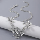 Vintage Flower Necklace Retro Statement Alloy Collar Chokers for Women