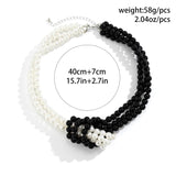Gothic Pearl Chain Choker Necklace Punk Knot Bead
