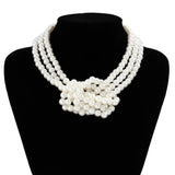 Gothic Pearl Chain Choker Necklace Punk Knot Bead
