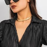 Punk Flat Snake Chain Choker Necklace