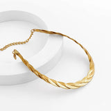 Punk Flat Snake Chain Choker Necklace