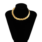Punk Flat Snake Chain Choker Necklace