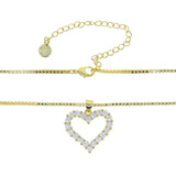 Iced Out CZ Love Heart Pendant Necklace for Women