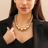 Big Ball Bead Chain Necklace Punk Choker Statement Banquet Jewelry