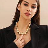 Big Ball Bead Chain Necklace Punk Choker Statement Banquet Jewelry