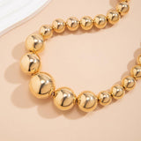 Big Ball Bead Chain Necklace Punk Choker Statement Banquet Jewelry
