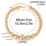 Big Ball Bead Chain Necklace Punk Choker Statement Banquet Jewelry