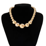 Big Ball Bead Chain Necklace Punk Choker Statement Banquet Jewelry