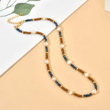 Boho Vintage Beads Choker Natural Pearl Necklace Women's Clavicle Chain