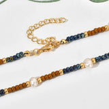 Boho Vintage Beads Choker Natural Pearl Necklace Women's Clavicle Chain